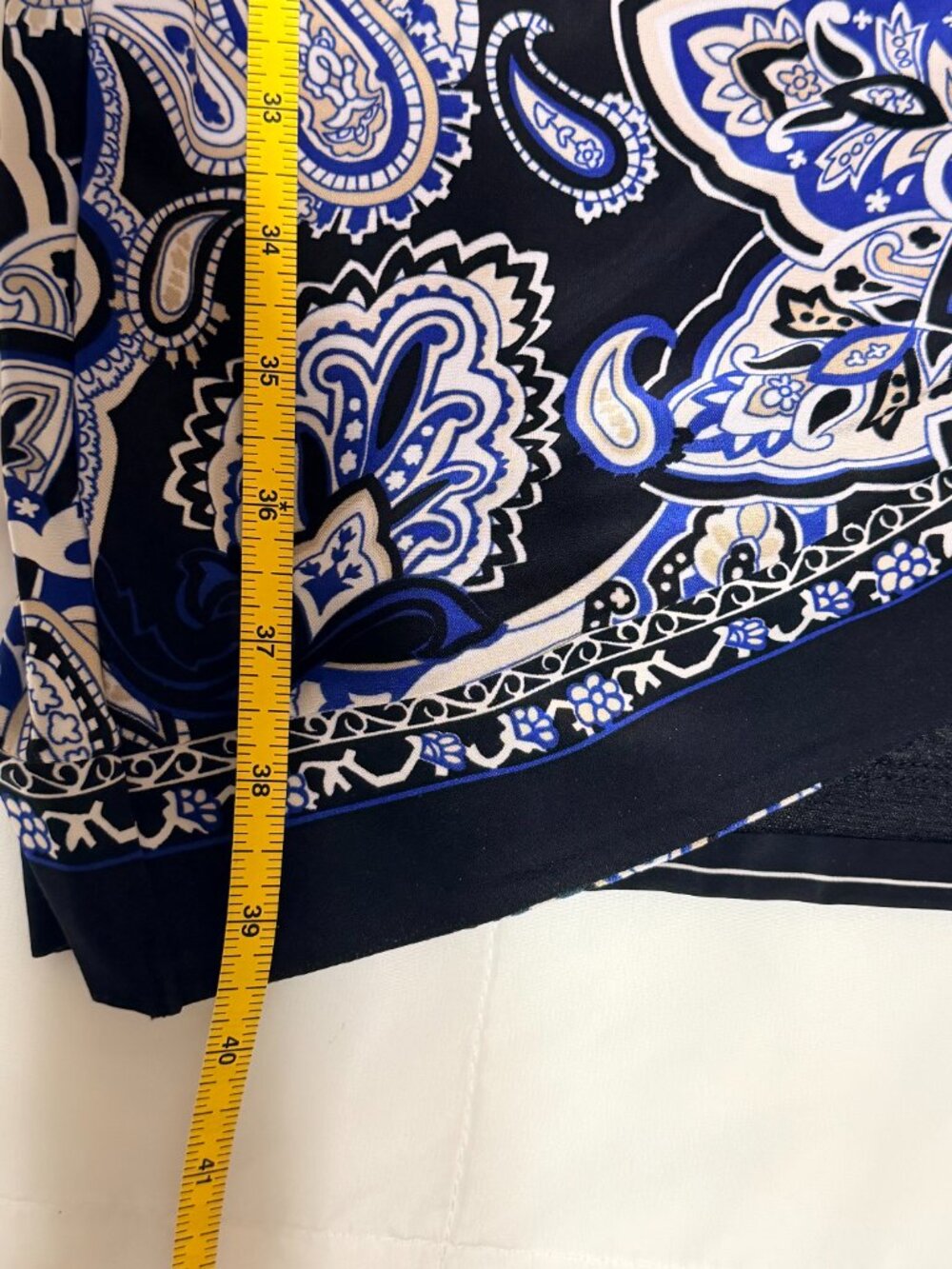 Sz M INC Blue & Black Paisley Print Dress - Picture 8 of 8